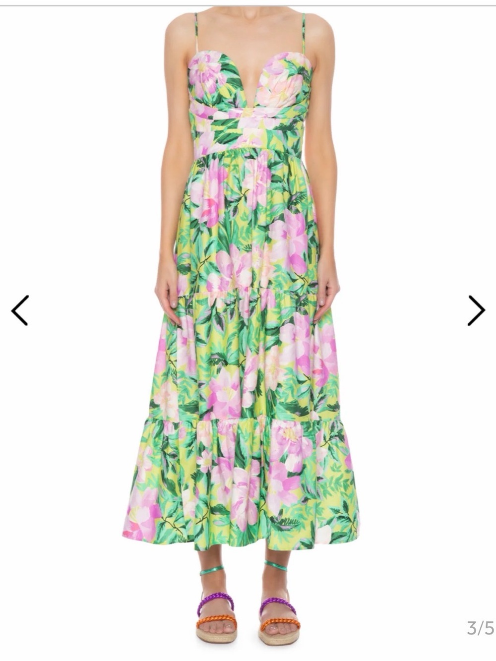 FARM Rio Green Floral Maxi Dress with Pink Blooms - Picture 7 of 7